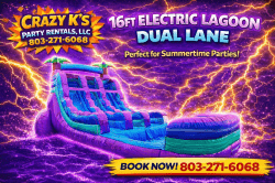 16ft Electric Lagoon Dual Lane Waterslide