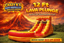 12Ft Lava Plunge Slide Wet/Dry